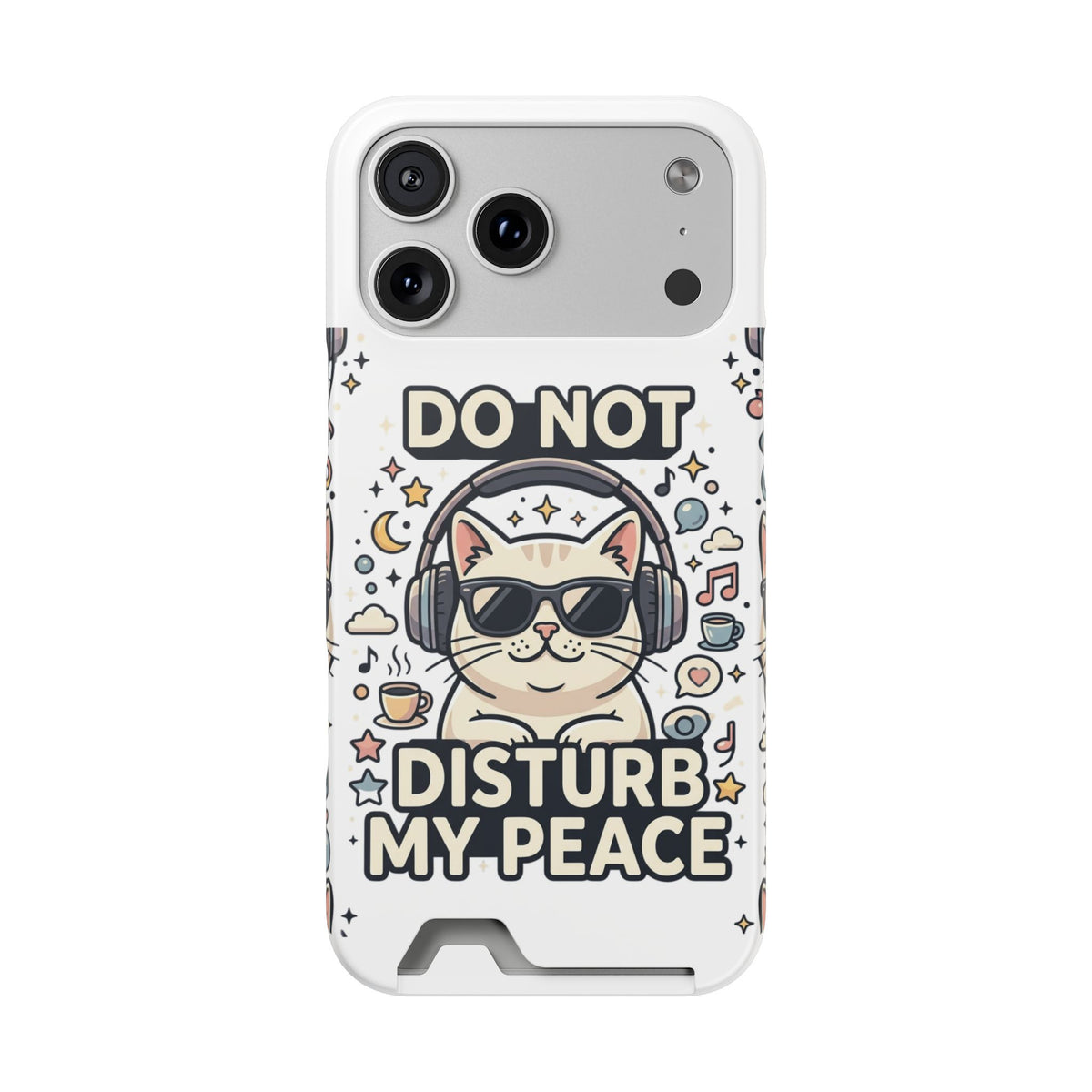Cat with Headphones Phone Case