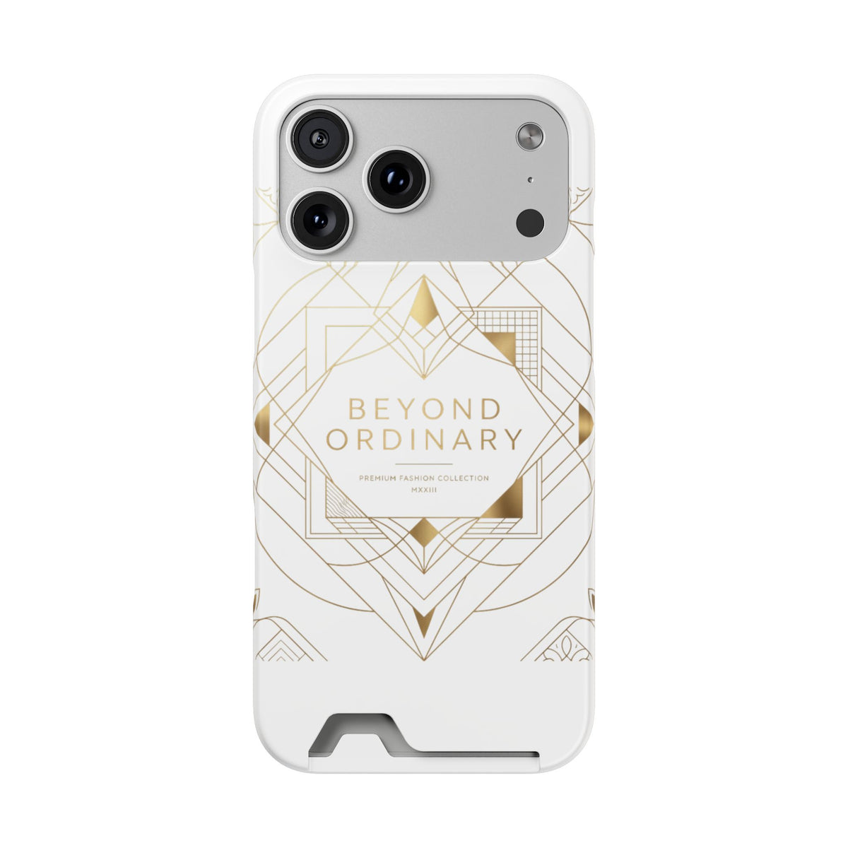 Gold Geometric Phone Case with Card Holder