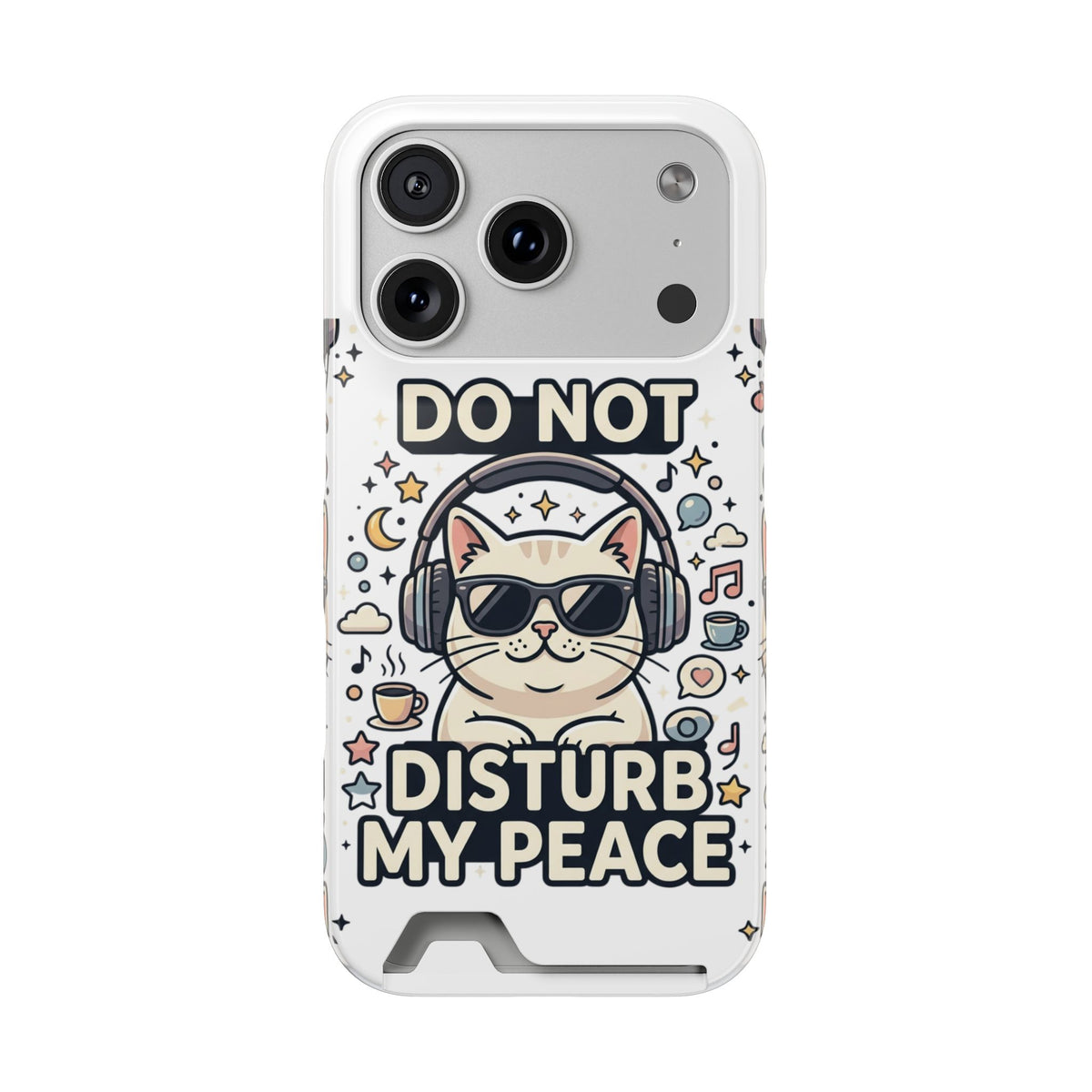 Cat with Headphones Phone Case